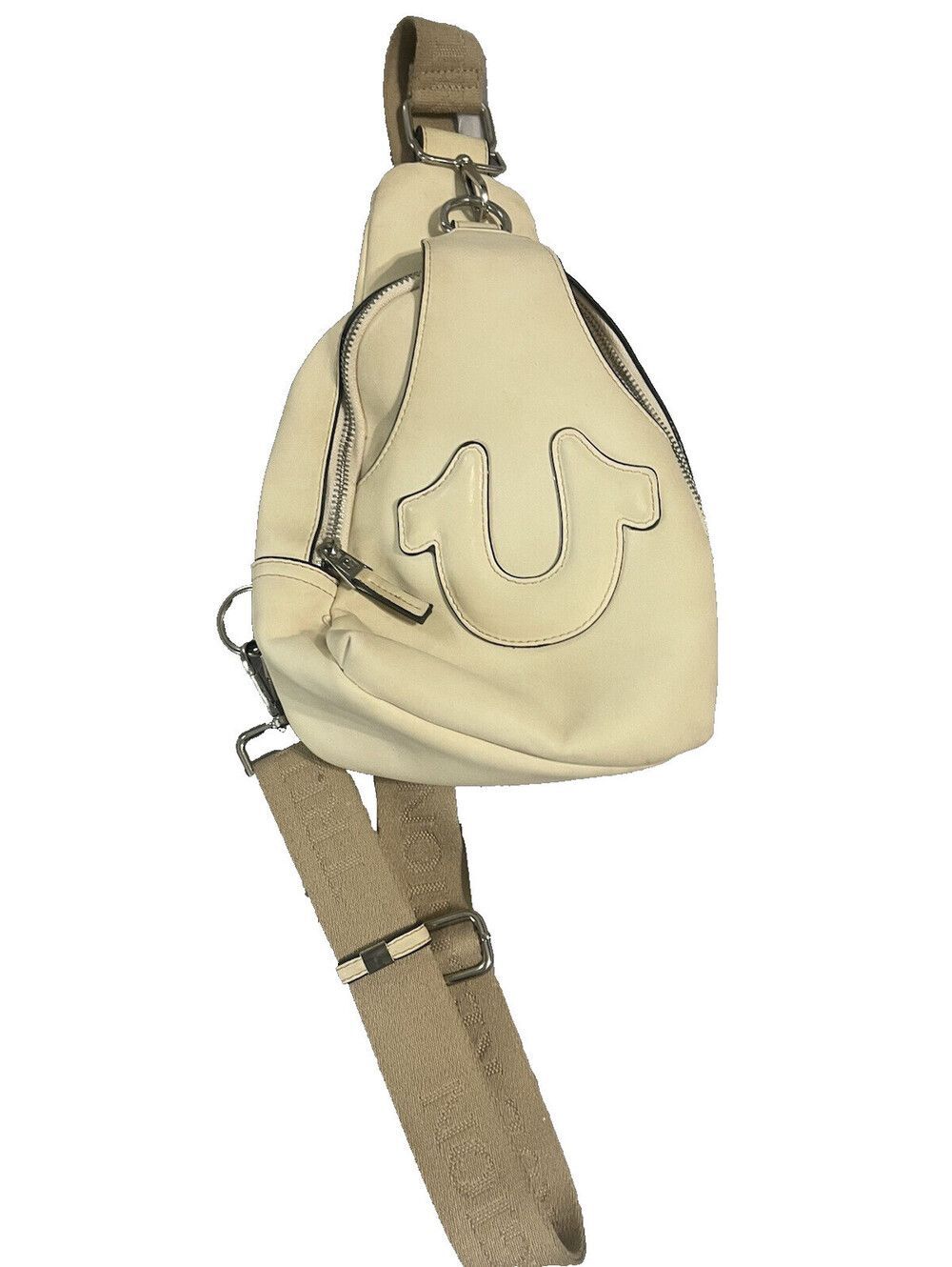 TRUE RELIGION Light  Crossbody Cream Carry Sling Bag